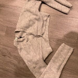 Gray Cropped Knit Sweater